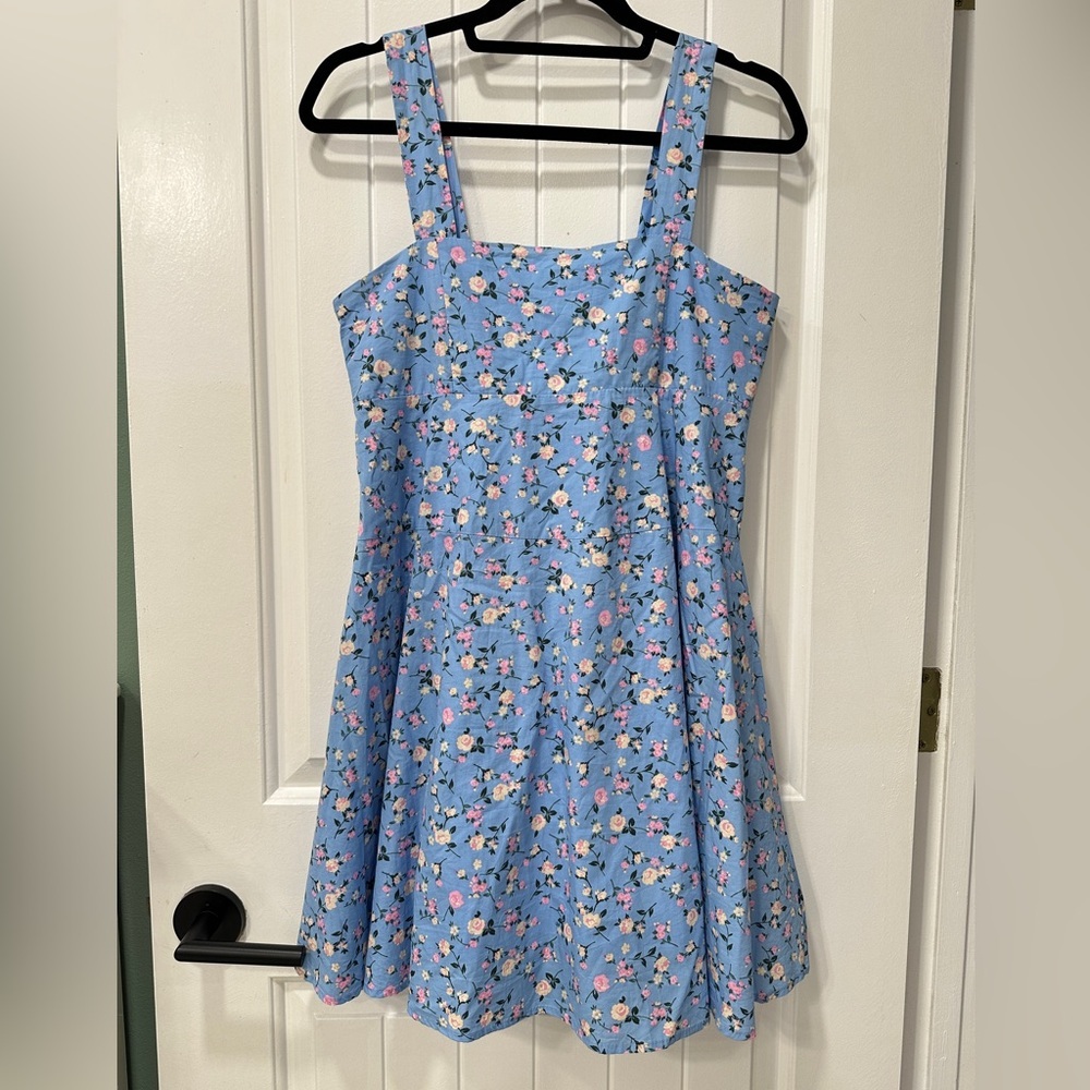 By The River Floral Blue Dress